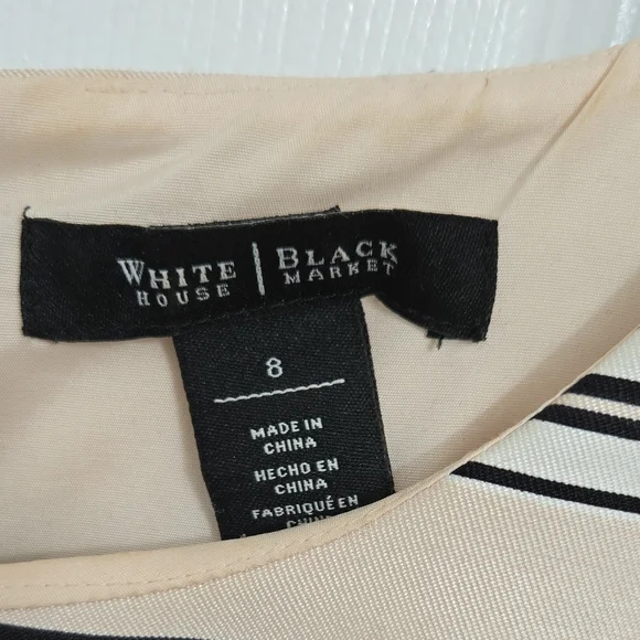 White House Black Market Striped, Sleeveless Dress - Picture 2 of 8